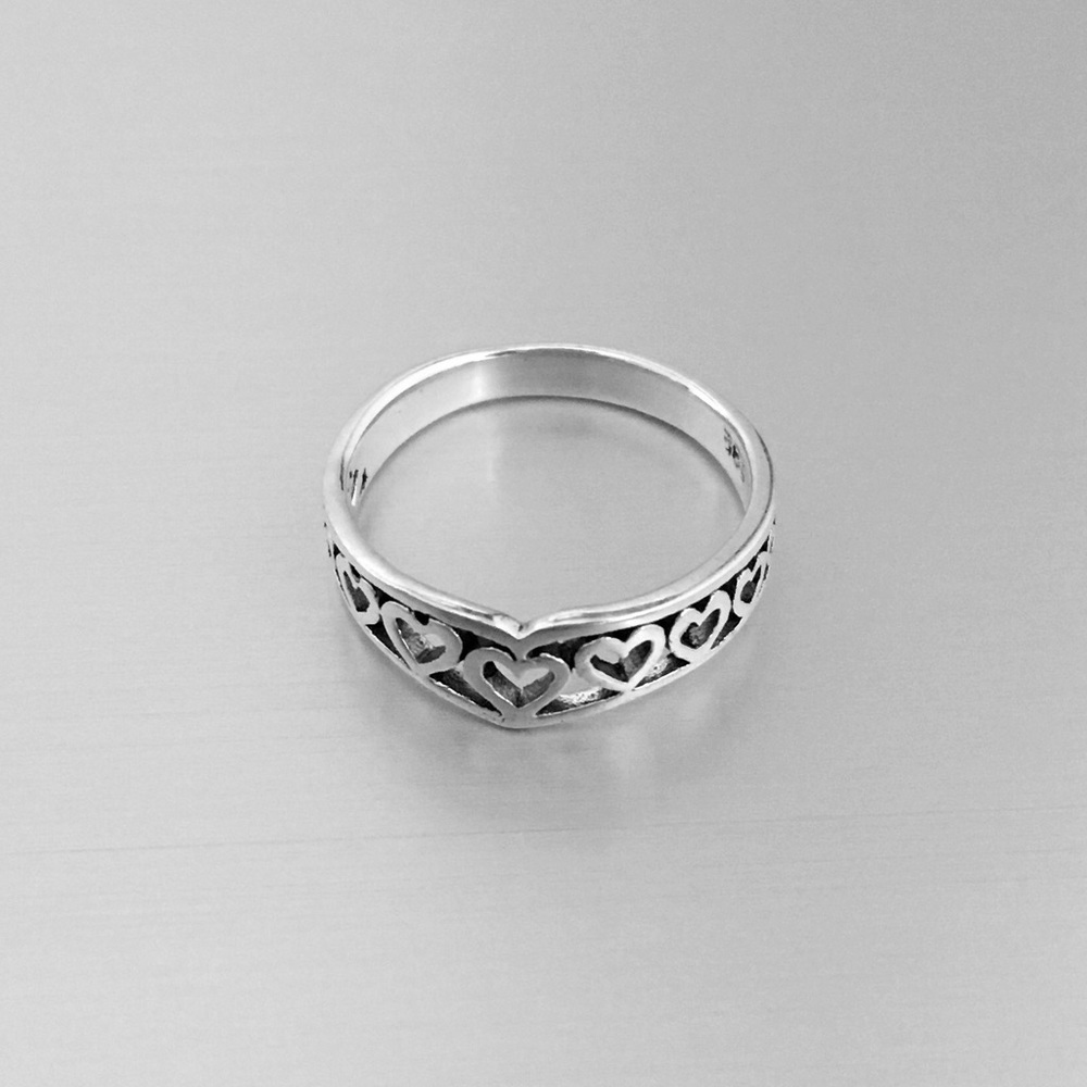 Sterling Silver Multiple Heart Ring - image 2
